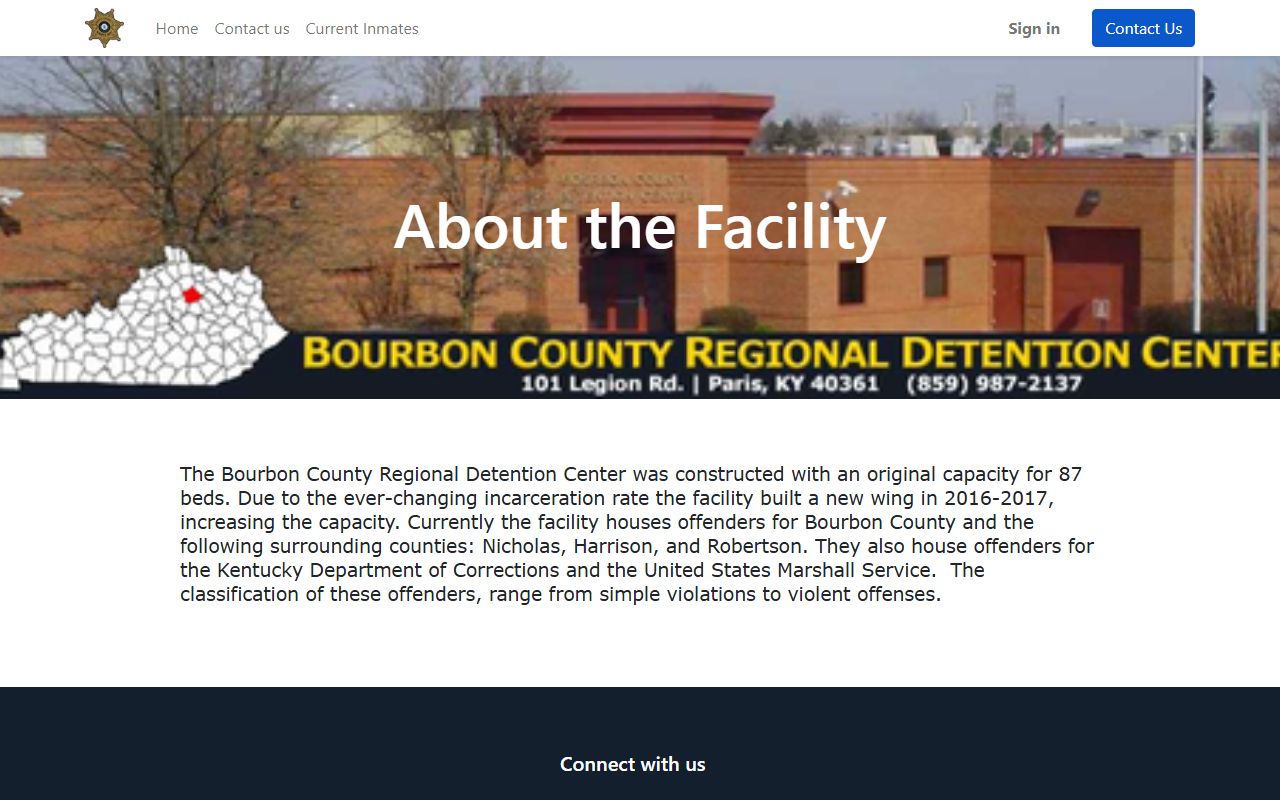 Bourbon County Regional Detention Center facility overview page