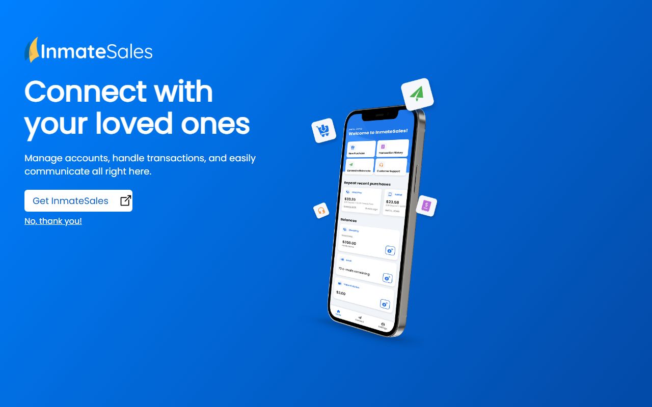 InmateSales communications and visitation scheduling portal